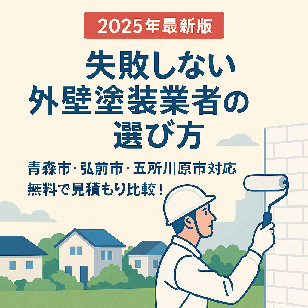 青森市・弘前市・五所川原市対応の外壁塗装業者に無料で見積もり依頼できるリンク。地元の優良業者と提携し、簡単1分で依頼可能。しつこい営業なしで安心。